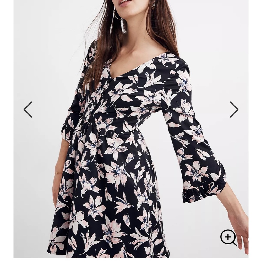 Madewell Moonblossom Ruffle Sleeve Dress - size 10